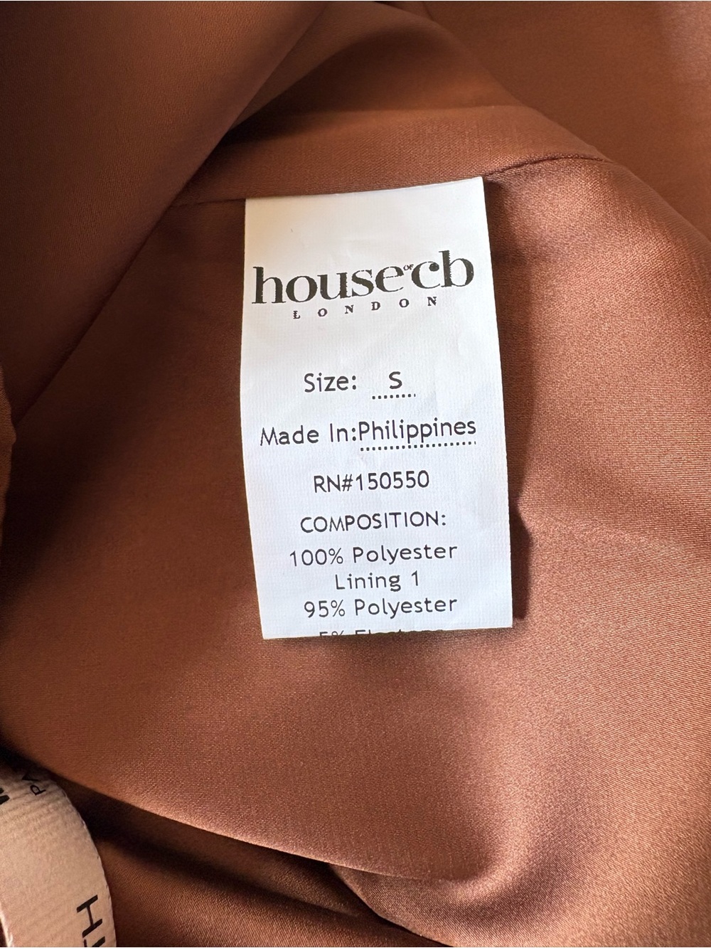 House of CB || Myrna Satin‎ Cowl Neck Midi Dress Corset Brown S Regular Cup NWT - Picture 13 of 13